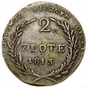 2 oro, 1813, Zamosc; varietà con rami più lunghi e...