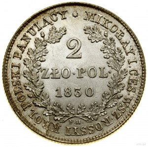 2 gold, 1830 FH, Warsaw; under a wreath of oak leaves....