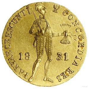 Ducato, 1831, Varsavia; Av: Cavaliere in piedi con spada e p...