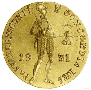 Ducat, 1831, Warsaw; Av: Standing knight with sword and p...