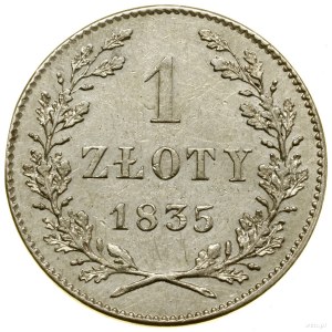 1 złoty, 1835, Wiedeń; Bitkin 1, H-Cz. 3823, Kop. 7859 ...