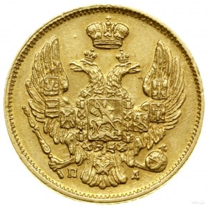 3 rubles = 20 gold, 1835 СПБ ПД, St. Petersburg; Av: Dwug...
