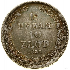 1 1/2 rubla = 10 złotych, 1836 НГ, Petersburg; po trzec...