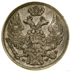 15 kopejok = 1 zlotý, 1836 MW, Varšava; zlatý orlí chvost...