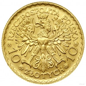 10 zloty, 1925, Varsavia; moneta coniata per commemorare il 9...