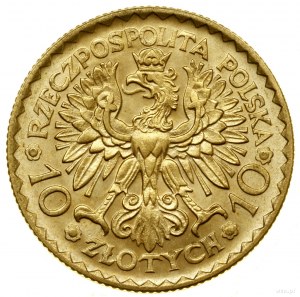 10 zloty, 1925, Varsavia; moneta coniata per commemorare il 9...