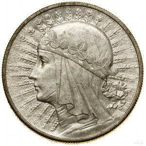 10 zlatých, 1932, Londýn; hlava ženy v čelenke - bez ...