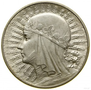 10 złotych, 1933, Warszawa; Głowa kobiety w czepcu; Kop...