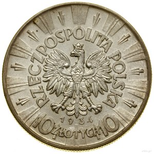 10 zloty, 1934, Varsovie ; Józef Piłsudski ; Kop. 3002 ...