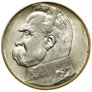 10 Zloty, 1936, Warschau; Józef Piłsudski; Kop. 3004,...