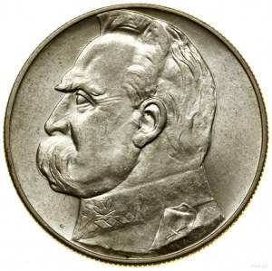 10 zloty, 1936, Varsavia; Józef Piłsudski; Kop. 3004,...