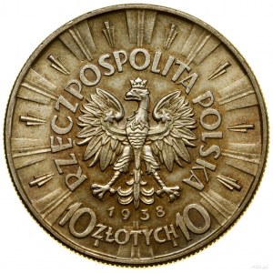10 Zloty, 1938, Warschau; Józef Piłsudski; Kop. 3006 ...