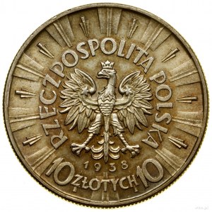 10 Zloty, 1938, Warschau; Józef Piłsudski; Kop. 3006 ...
