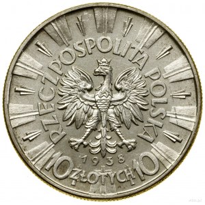 10 zlotých, 1938, Varšava; Józef Piłsudski; Kop. 3006 ...