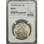 10 złotych, 1939, Warszawa; Józef Piłsudski; Kop. 3008,...