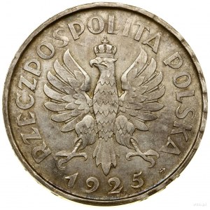 5 zloty, 1925, Warsaw; Constitution coin design...