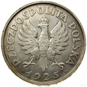 5 Zloty, 1925, Warschau; Gestaltung der Verfassungsmünze...