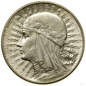 5 zlatých, 1932, Londýn; hlava ženy v čelence, odrůdy....