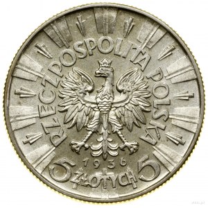 5 złotych, 1936, Warszawa; Józef Piłsudski; Kop. 2961, ...