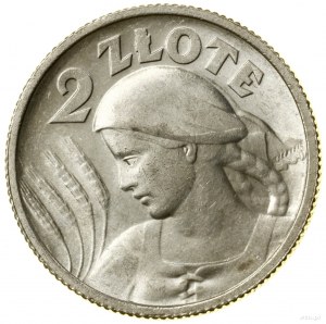 2 zlaté, 1924, Paříž; poprsí ženy s ušima, odmi...