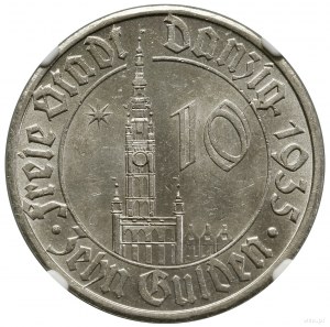 10 florins, 1935, Berlin ; Hôtel de ville de Dantzig ; AKS 7, CNG 5....