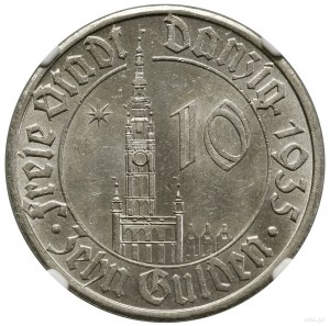 10 guldenů, 1935, Berlín; radnice v Gdaňsku; AKS 7, CNG 5....