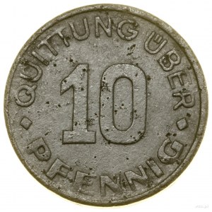 10 fenigov, 1942, Lodž; odroda s dátumom na hviezde Daw....