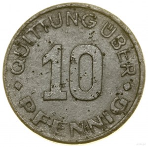 10 pfennigs, 1942, Lodz; variety with date on star Daw....