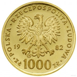 1.000 Gold, 1982, Schweiz; Johannes Paul II - Büste...