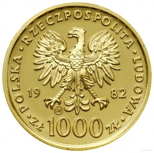 1 000 zlatých, 1982, Švajčiarsko; Ján Pavol II. - busta...