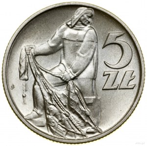 5 Gold, 1958, Warschau; Rybak, eine Variante mit schmaler Ziffer....