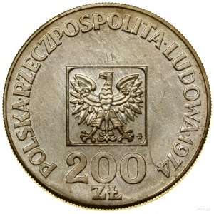 200 zlotys, 1974, Varsovie ; XXX ANS DE LA PRL (carte de la Pologne),...