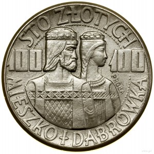 100 zloty, 1960, Varsavia; Mieszko e Dąbrówka - pop...