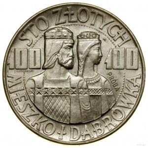 100 zloty, 1966, Varsovie ; Mieszko et Dąbrówka - pop...