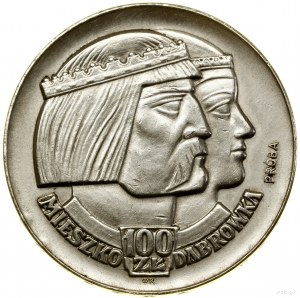 100 zlotých, 1966, Varšava; Mieszko a Dąbrówka - dvě ...