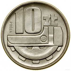 10 złotych, 1960, Warszawa; Klucz i koło zębate, PRÓBA ...