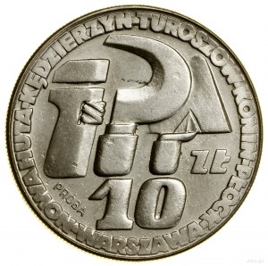 10 zlotých, 1964, Varšava; kľúč, srp a hladidlo, PRÓ...