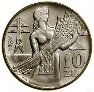 10 zlotys, 1964, Varsovie ; XX années de la République populaire de Pologne - fille avec ...