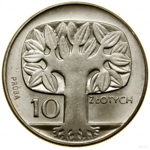 10 gold, 1964, Warsaw; Tree (small), SAMPLE OF NIKIEL...