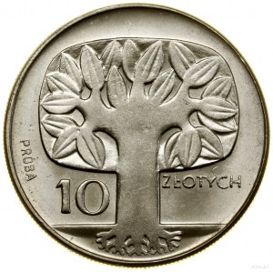 10 złotych, 1964, Warszawa; Drzewo (małe), PRÓBA NIKIEL...