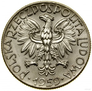 5 złotych, 1959, Warszawa; Młot i kielnia, PRÓBA NIKIEL...