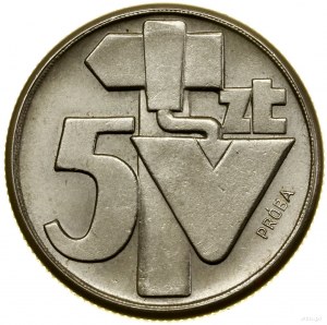 5 złotych, 1959, Warszawa; Młot i kielnia, PRÓBA NIKIEL...