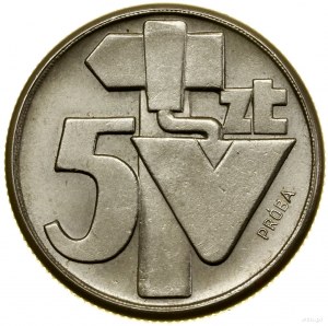 5 zlatých, 1959, Varšava; Kladivo a lopatka, PRÓBA NIKIEL...
