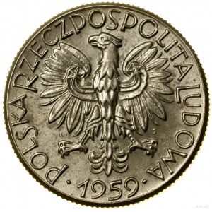 5 zloty, 1959, Warsaw, Poland; Symbols of the National Economy,...