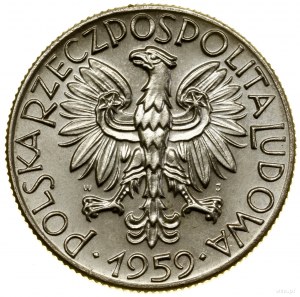 5 zlatých, 1959, Varšava; Rybak, PRÓBA NIKIEL; Parchim...
