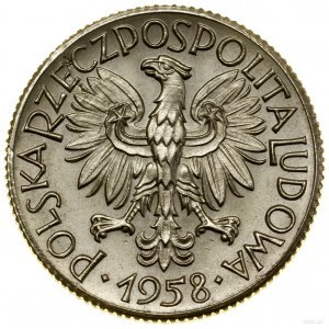 1 złoty, 1958, Warszawa; Kwadrat z kłosami zboża, PRÓBA...