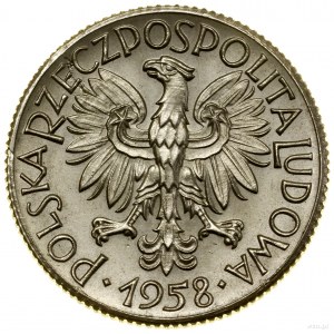 1 zloty, 1958, Varsovie ; Carré avec des épis, PRÓBA...