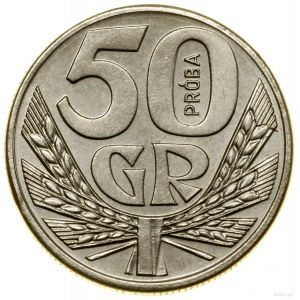 50 groszy, 1958, Warszawa; Dwie wiązki kłosów zboża, PR...