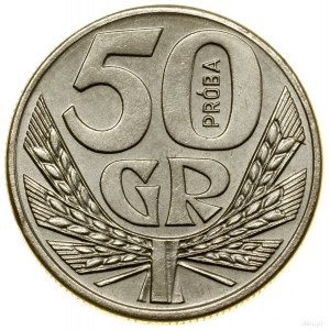 50 groszy, 1958, Varsavia; Due fasci di spighe di grano, PR...