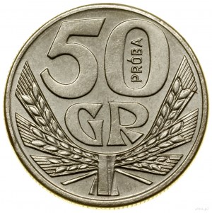 50 groszy, 1958, Varsavia; Due fasci di spighe di grano, PR...